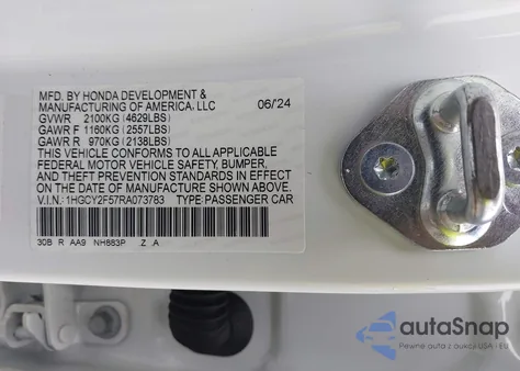 2024 Honda Accord Hybrid Sport from USA, damaged, VIN 1HGCY2F57RA073783